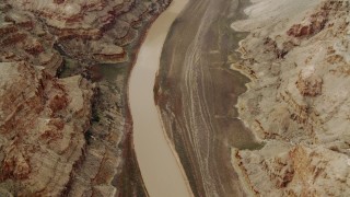 DCA04_029 - 4K aerial stock footage of the Colorado River cutting through Grand Canyon, Arizona