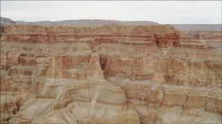 DCA04_036 - 4K aerial stock footage of flying by jagged cliffs in Grand Canyon, Arizona
