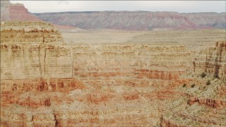 DCA04_039 - 4K aerial stock footage of flying by jagged cliffs in Grand Canyon, Arizona