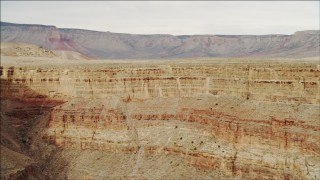 DCA04_040 - 4K aerial stock footage of panning across cliffs in Grand Canyon, Arizona