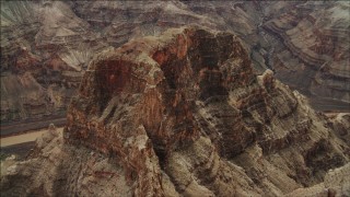 DCA04_042 - 4K aerial stock footage of approaching a rock formation in Grand Canyon, Arizona