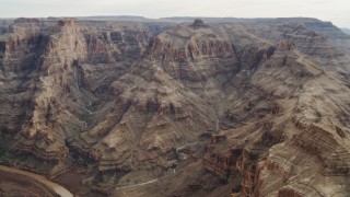 DCA04_053 - 4K aerial stock footage of flying by rock formations in Grand Canyon, Arizona