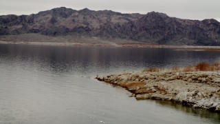 DCA04_061 - 4K aerial stock footage of flying across Lake Mead, Nevada