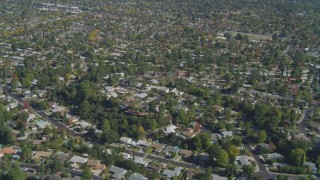 DCA05_157 - 4K aerial stock footage tilt to residential neighborhood, West Hills, California