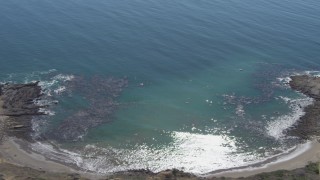 DCA06_052 - 4K aerial stock footage flyby cove and cliffs in Rancho Palos Verdes, California