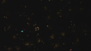 DCA07_186 - 4K aerial stock footage bird's eye view above a residential neighborhood, Woodland Hills, California, night