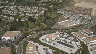 DCA08_002 - 4K aerial stock footage of neighborhoods and office buildings, Mission Valley, California