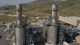 DCA08_099E - 4K aerial stock footage circle around a power plant in Otay Mesa, California
