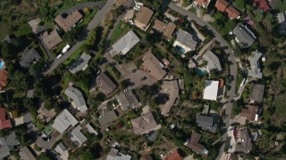 DCA08_130 - Aerial stock footage of 4K aerial  video of a bird's eye of suburban neighborhoods, Spring Valley, California