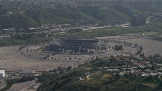 DCA08_140 - 4K aerial stock footage of Qualcomm Stadium in Mission Valley, California