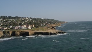 DCA08_160 - 4K aerial stock footage of upscale oceanfront neighborhoods and coastal cliffs, Point Loma, California