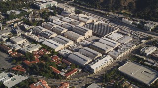 DCLA_106 - 5K aerial stock footage of Warner Bros Studios in Burbank, California