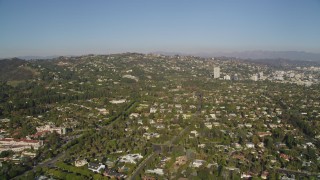 DCLA_119 - 5K aerial stock footage of Beverly Hills residential neighborhoods in California