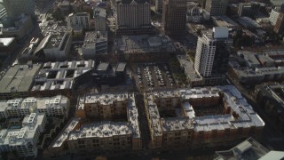 DCSF09_008 - Aerial stock footage of 5K Aerial Video Tilt from apartment buildings and fly over Downtown San Jose, California
