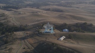 DCSF09_021 - Aerial stock footage of 5K Aerial Video Orbiting The Dish, Stanford Foothills, Stanford, California
