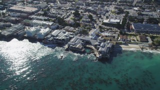 DCSF11_002 - Aerial stock footage of 5K Aerial Video Flyby the Monterey Bay Aquarium, Monterey, California