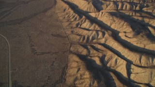 DCSF12_011 - Aerial stock footage of 5K Aerial Video Tilt from San Andreas Fault for a wider view of the fault, San Luis Obispo County, California 