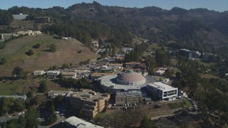 DFKSF08_018 - 5K aerial stock footage of flying over Lawrence Berkeley National Laboratory, Lawrence Hall of Science, California