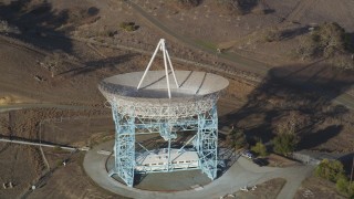 DFKSF12_027 - 5K stock footage aerial video of orbiting The Dish in the Stanford Foothills, Stanford, California