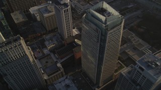 DFKSF13_023 - 5K aerial stock footage flyby St. Regis Museum Tower to reveal San Francisco Museum of Modern Art, Downtown San Francisco, California