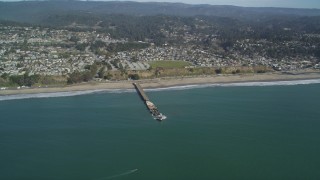 DFKSF15_141 - 5K aerial stock footage of the SS Palo Alto and Seacliff State Beach, Aptos, California