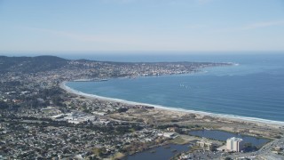 DFKSF15_154 - 5K aerial stock footage of the Monterey Peninsula and Monterey coastal community, Monterey, California