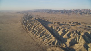 DFKSF17_027 - 5K aerial stock footage of approaching the San Andreas Fault, San Luis Obispo County, California