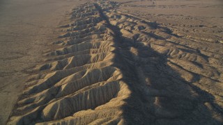 DFKSF17_029 - 5K aerial stock footage of flying over San Andreas Fault and desert, San Luis Obispo County, California