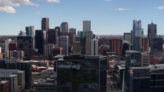 DX0001_001504 - 5.7K stock footage aerial video of the city's skyline in Downtown Denver, Colorado