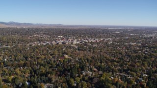 DX0001_001891 - 5.7K aerial stock footage flying by Boulder, Colorado and surrounding neighborhoods
