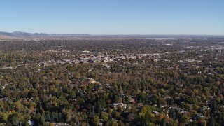 DX0001_001892 - 5.7K aerial stock footage passing by Boulder, Colorado and surrounding neighborhoods