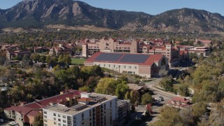 DX0001_001936 - 5.7K aerial stock footage of part of the University of Colorado Boulder campus
