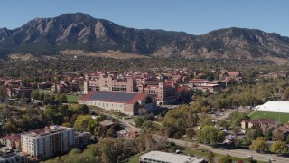 DX0001_001938 - 5.7K aerial stock footage flyby of part of the University of Colorado Boulder campus