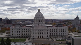 DX0001_002447 - 5.7K aerial stock footage approach state capitol building and ascend, Saint Paul, Minnesota