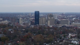 DX0001_003212 - 5.7K aerial stock footage a stationary view of the city's skyline, Downtown Lexington, Kentucky