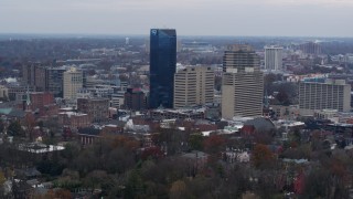 DX0001_003216 - 5.7K aerial stock footage slowly passing the city's skyline in Downtown Lexington, Kentucky