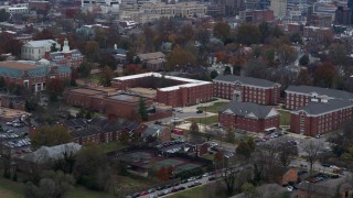 DX0001_003220 - 5.7K aerial stock footage flyby and away from the Transylvania University campus in Lexington, Kentucky