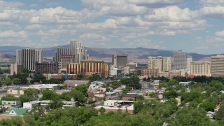 DX0001_004_054 - 5.7K aerial stock footage of the large hotels and casino resorts of Reno, Nevada