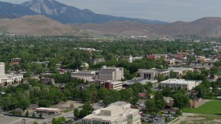 DX0001_007_001 - 5.7K aerial stock footage of the Nevada State Capitol Building and other government buildings in Carson City, Nevada