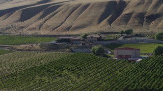 DX0001_018_041 - 5.7K aerial stock footage of circling around the Maryhill Winery and amphitheater in Goldendale, Washington