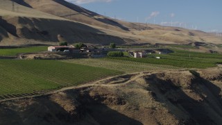 DX0001_019_007 - 5.7K aerial stock footage of the Maryhill Winery, amphitheater, and vineyard in Goldendale, Washington