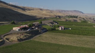 DX0001_019_017 - 5.7K aerial stock footage flyby the Maryhill Winery and amphitheater in Goldendale, Washington