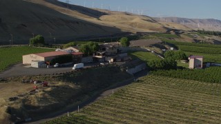 DX0001_019_035 - 5.7K aerial stock footage of flying by the Maryhill Winery in Goldendale, Washington
