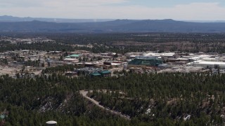 DX0002_133_024 - 5.7K aerial stock footage of flying by Los Alamos National Laboratory, New Mexico