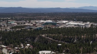 DX0002_133_025 - 5.7K aerial stock footage of a view of the Los Alamos National Laboratory, New Mexico