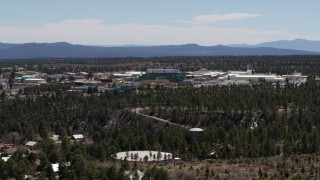 DX0002_133_037 - 5.7K aerial stock footage flyby the Los Alamos National Laboratory complex, New Mexico