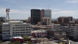 DX0002_144_001 - 5.7K aerial stock footage of high-rise office buildings in Downtown Tucson, Arizona
