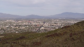 DX0002_145_011 - 5.7K aerial stock footage the city of Tucson seen from Sentinel Peak, Arizona