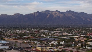 DX0002_146_011 - 5.7K aerial stock footage of the Santa Catalina Mountains seen from Tucson, Arizona