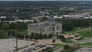 DX0002_166_003 - 5.7K stock footage aerial video of circling the Iowa Court of Appeals in Des Moines, Iowa